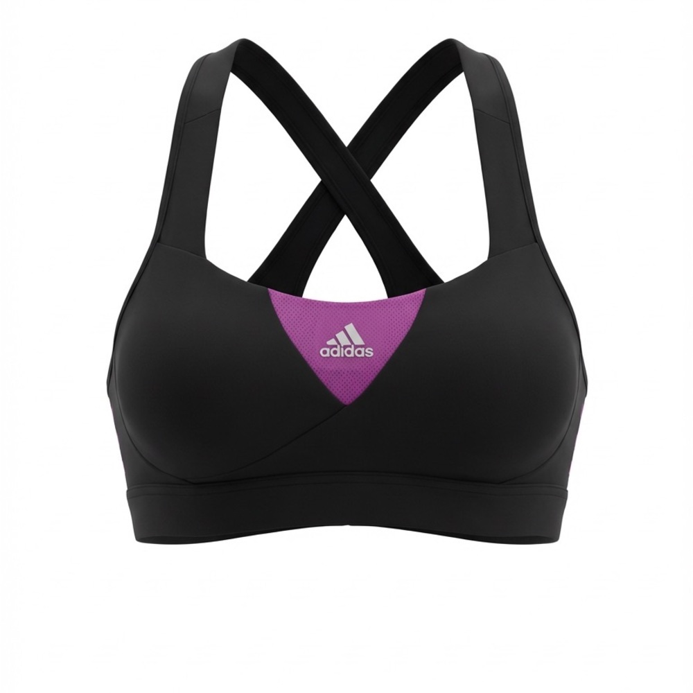 adidas Black Sports Bra with Purple Accent
